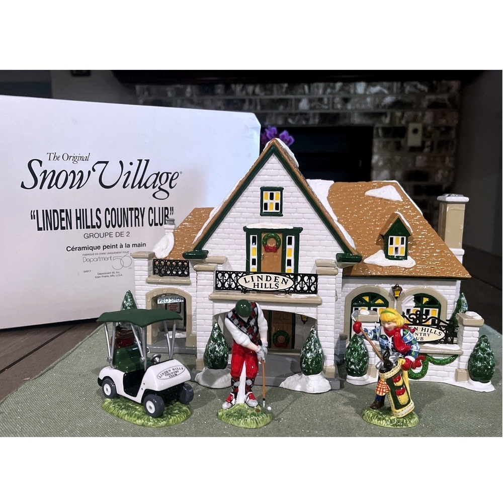 1997 Deptartment 56 Snow Village -  Linden Hills Country Club - With Bonus Golf*